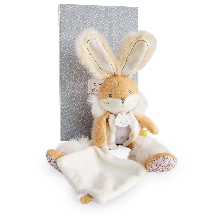 Doudou et Compagnie - Ivory & Blue Plush Bunny Doudou (26cm)